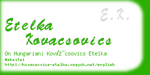 etelka kovacsovics business card